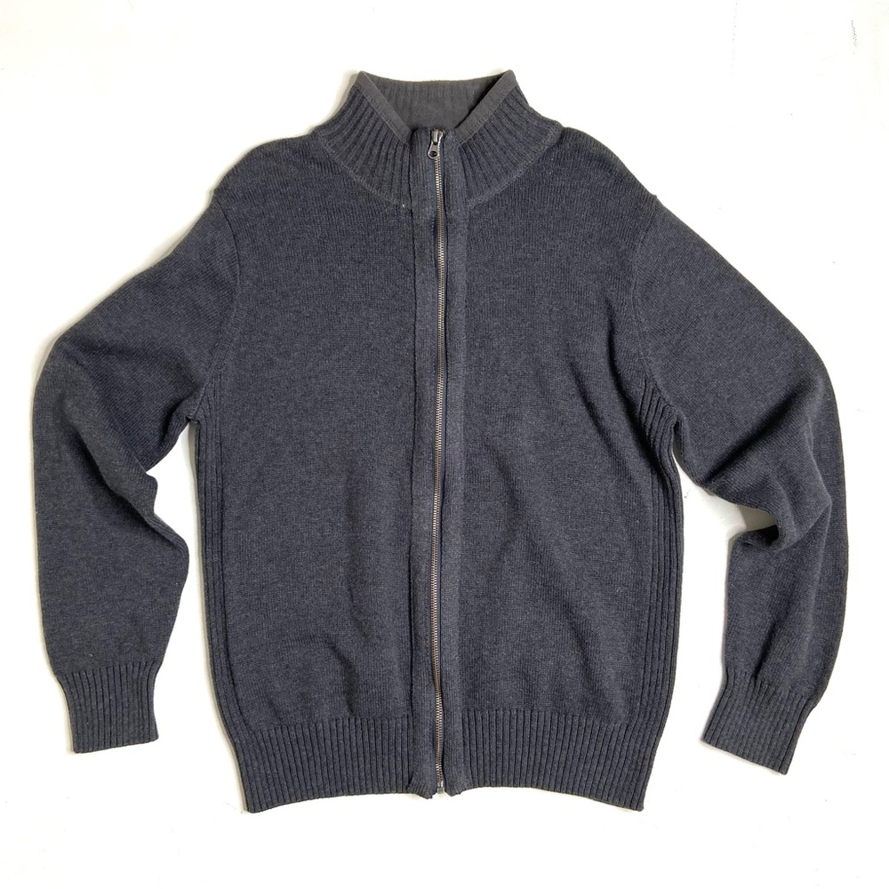 Dockers Charcoal Grey Full Zip Sweater Size Medium